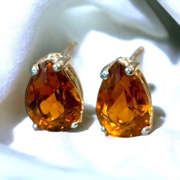 David Keefe Madiera Citrine Sterling Silver Earrings - Picture 2 of 8